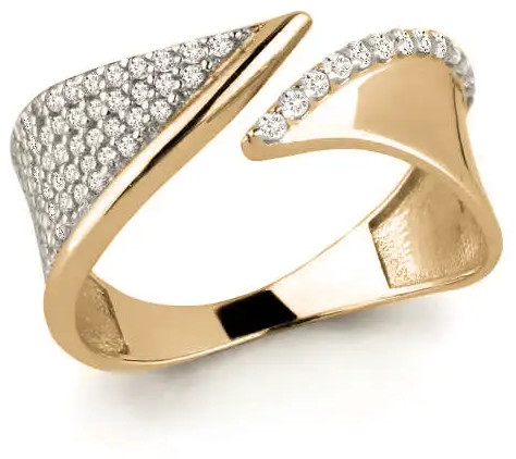 Кольцо из золочённого серебра с фианитами