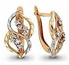 Серьги из золоченого серебра с фианитами