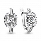 Серьги из серебра с фианитами