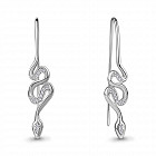 Серьги из серебра с фианитами