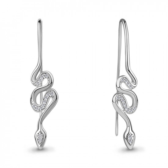 Серьги из серебра с фианитами