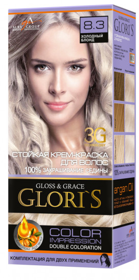 Крем-краска для волос «Glori's» 8.3 Холодный блонд