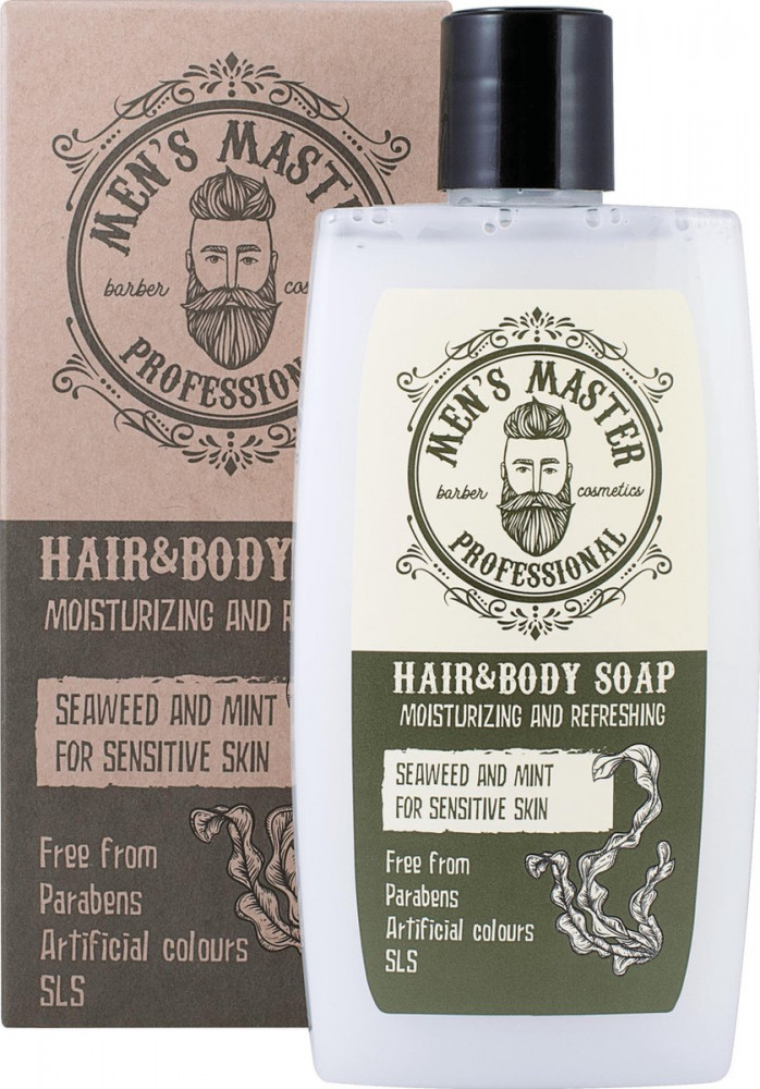 Мыло для тела и волос бодрящее «Водоросли и мята» | Green label | Men’s Master Professional