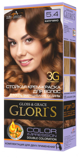 Крем-краска для волос «Glori's» 5.4 Капучино