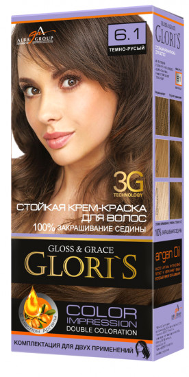 Крем-краска для волос «Glori's» 6.1 Темно-русый