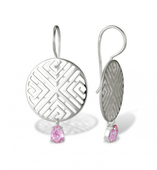 Серьги из серебра с фианитами