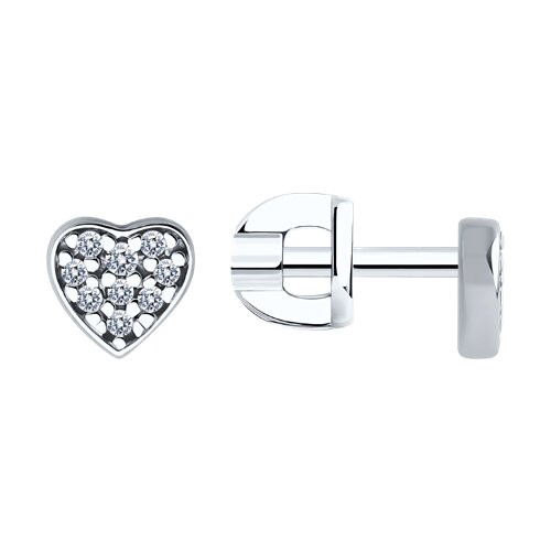 Серьги из серебра с фианитами