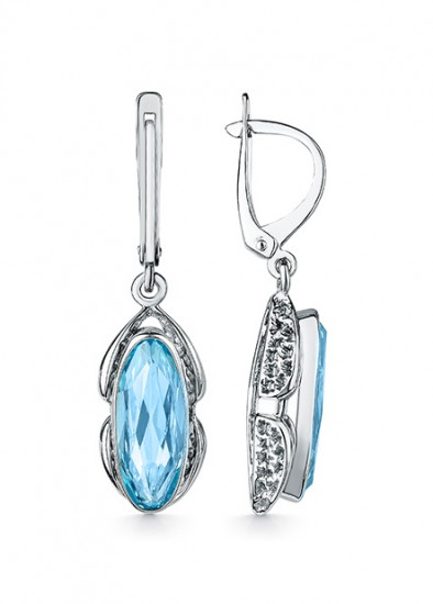 Серьги из серебра с фианитом