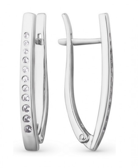 Серьги из серебра с фианитами