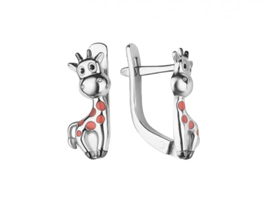 Серьги из серебра с эмалью