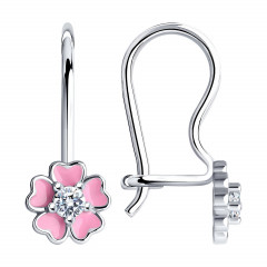 Серьги из серебра с фианитами