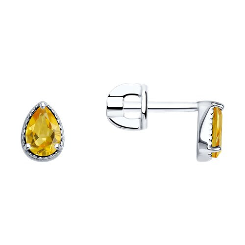 Серьги из серебра с цитринами