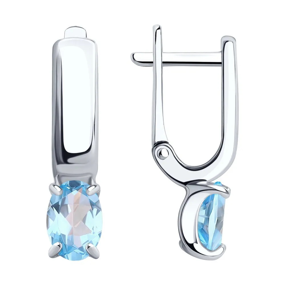 Серьги из серебра с топазами | Diamant