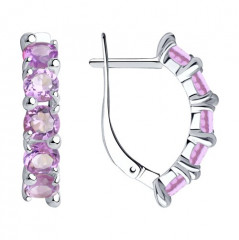 Серьги из серебра с аметистами