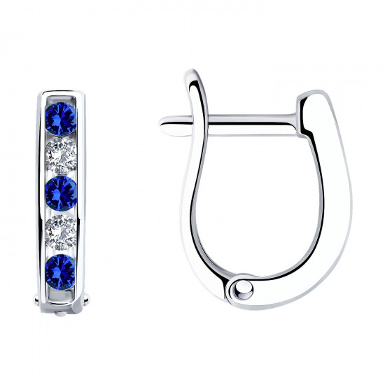 Серьги из серебра с фианитами