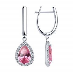 Серьги из серебра с фианитами