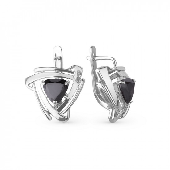 Серьги из серебра с фианитами