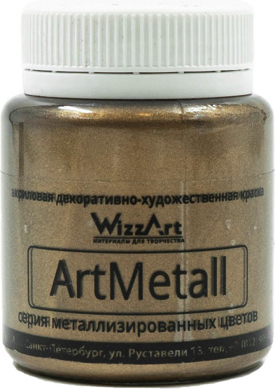 Краска акриловая металлик, золото коричневое светлое