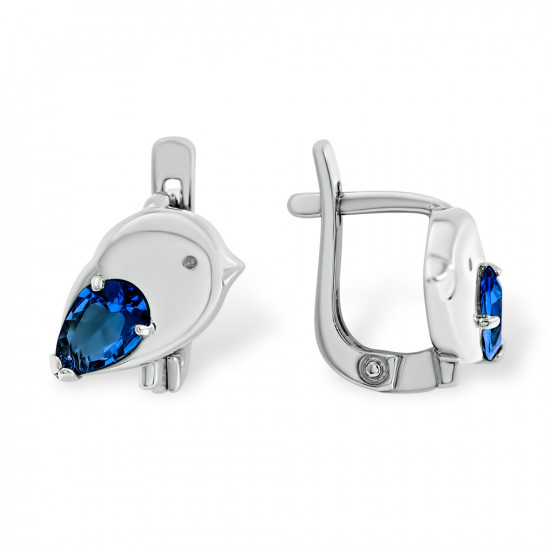 Серьги из серебра со шпинелью