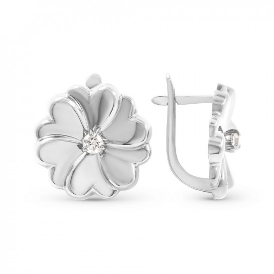 Серьги из серебра с фианитами