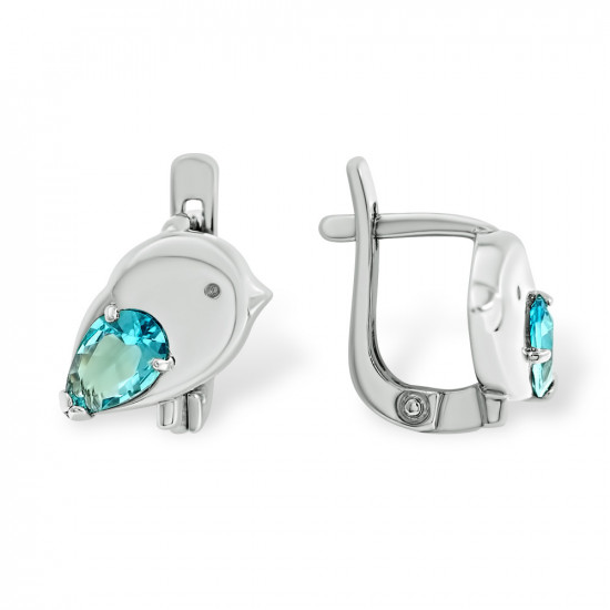Серьги из серебра с фианитами
