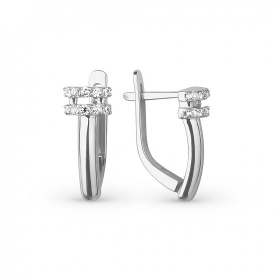 Серьги из серебра с фианитами