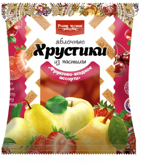 Хрустики яблочные из пастилы «Фруктово-ягодное ассорти»