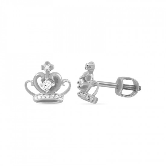 Серьги из серебра с бриллиантом