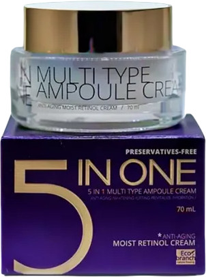 Крем для лица с ретинолом «5 in 1 Multi Type Ampoule Moist Retinol Cream»