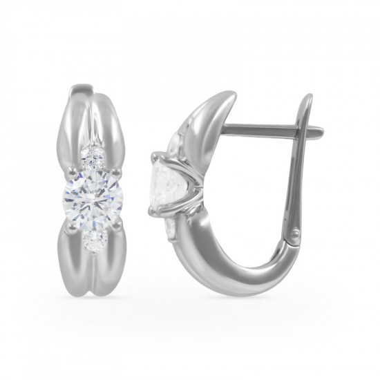 Серьги из серебра с фианитами