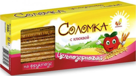 Соломка цельнозерновая с клюквой на фруктозе