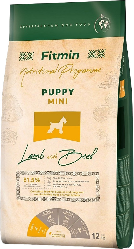 Корм для собак «Puppy» | Lamb & Beef | Fitmin