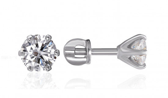 Серьги из серебра с фианитами