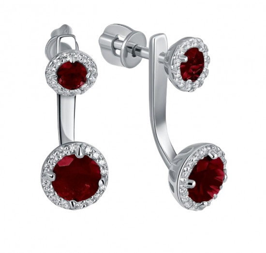 Серьги из серебра с фианитами