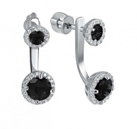 Серьги из серебра с фианитами