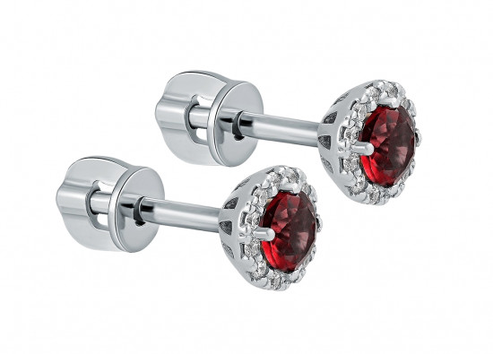 Серьги из серебра с фианитами