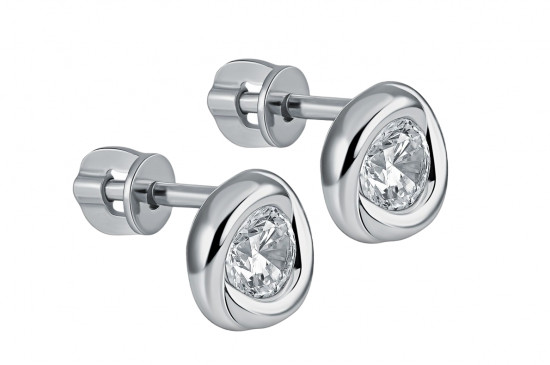 Серьги из серебра с фианитами