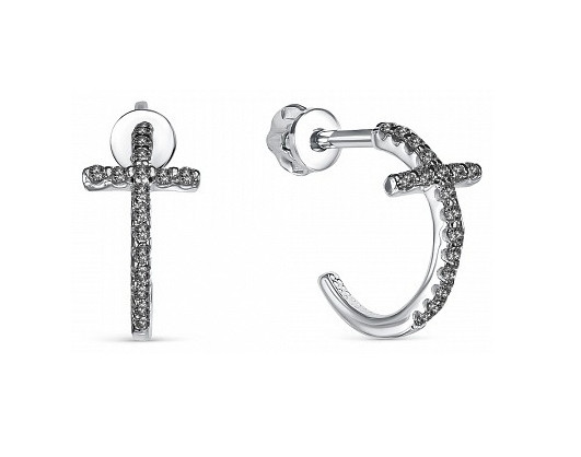 Серьги из серебра с фианитами