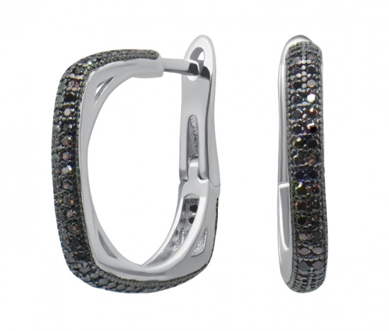 Серьги из серебра с фианитами