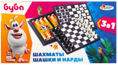 Набор магнитных настольных игр «Шахматы, шашки и нарды»