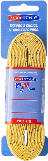 Шнурки для коньков «Texstyle double blue line waxed»