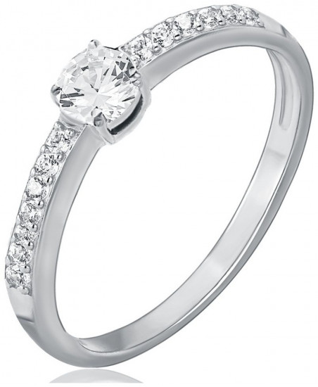 Кольцо из серебра с фианитами