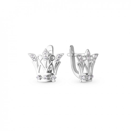 Серьги из серебра с фианитами