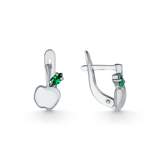 Серьги из серебра с фианитами