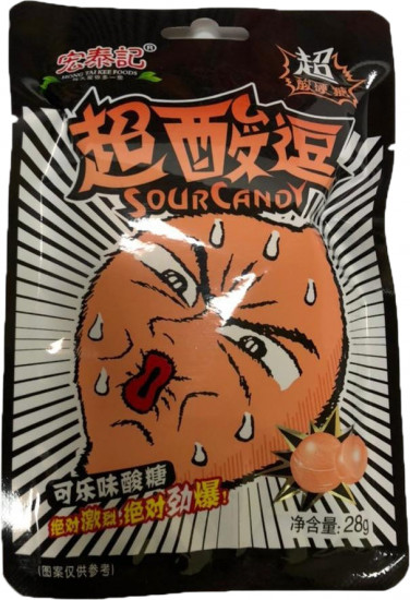 Супер кислый леденец со вкусом колы