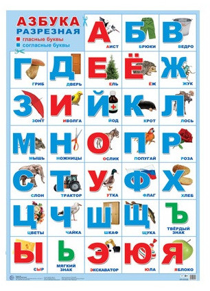 Плакат формата А2. Азбука разрезная