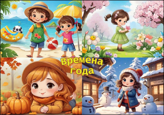 Книжка раскраска с картинками и стихами «Времена года»