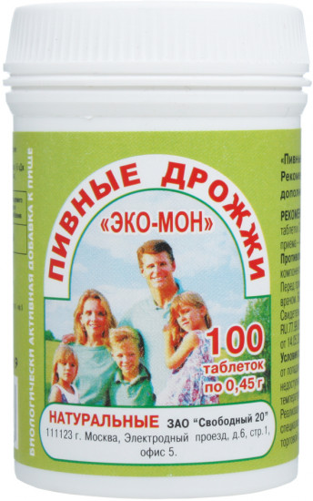 Таблетки «Дрожжи пивные Эко-Мон»