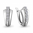 Серьги из серебра с фианитами