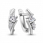 Серьги из серебра с фианитами